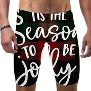 [VBFOFBV] Men's Printed Jammer Swimsuit Swim Shorts, Christmas Vintage Lattice Plaid Grid