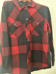 SANCTUARY SHIRT PLAID SHACKET BLACK RED FLANNEL COTTON NEW $66 SZ XL