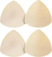 [Psyqtsuary] 2 Pairs Padding Inserts for Bras, Removable Bra Pads Inserts, Triangle Sports Bra Insert, Women's Comfy Sports Cups Bra Insert, Sewn Padded for A/B Cup, Beige, Beige