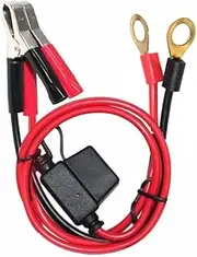 12V-24V Eylet O terminals to Alligator Clip Cable Power 16AWG with 15A Car Fuse,30A Crocodile Clamps 3FT Cord