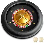 Leyndo 18 Inches ABS Professional Roulette Wheel Set, Casino Grade Roulette Set with Double Zero Layout Roulette Wheel with 2 Roulette Balls for Night Home Game or Professional Use