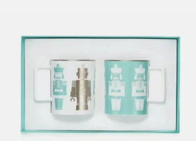 Tiffany & Co. NUTCRACKER & ROBOT Holiday MUG SET 2018 W Card & Paper-Bag NEW
