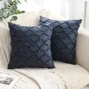 Boho Throw Pillow Covers Plaid Textured Cushion Covers