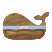 Acacia Wood 35cm Whale Serving Board Food/Snacks Tray Table Home Decor Brown