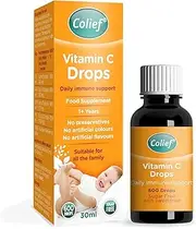 Vitamin C Drops for Babies | Daily Immune Support for Infants Age +1 | Diary, Gluten and Preservative Free | Supports Development of Healthy Bones and Teeth | 600 Drops