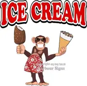 Ice Cream DECAL (Choose Your Size) Monkey Concession Food Truck Vinyl Sticker