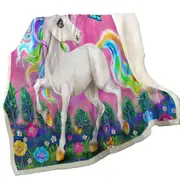 Fairytale Magical Unicorn and Butterflies Throw Blanket
