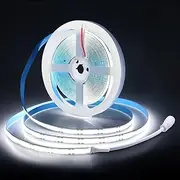 ALITOVE 5 m COB LED Strip Cool White 6000 K 2400 LED COB LED Strip Flexible Light with Density 480LED/M Not Waterproof IP30 8 mm Wide for DIY Home Indoor Decoration (Without Power Supply and Dimmer)