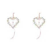 2x LVD Beaded Heart Garden Party Decorative Hanging Sculpture Home/Lounge Decor