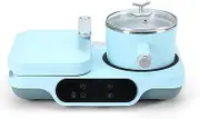 Breakfast Machine 4-in-1 Breakfast Center Station with Adjustable Toasting Control Non-Stick Griddle Apply to Bacon Ham Sausage Hashbrowns Omelettes Blue (Color : Blue)