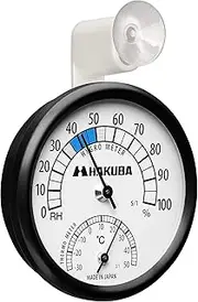 KMC-82 Camera Storage Analog Thermometer/Hygrometer C-82 with Arm Type Suction Cup for Easy Viewing