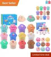 Creative 12 Pack Slime Making Kit - Rainbow, Unicorn, and Fruit Charms Included