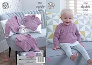 King Cole 4966 Knitting Pattern Baby Cardigans Sweater and Hat in King Cole Comfort DK