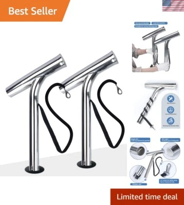 Marine-Grade Stainless Steel Outrigger Rod Holder for Hands-Free Fishing