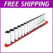 Comprehensive 15-Pc Metric Deep Socket Set | 1/2 Inch Drive, Easy Read Markings