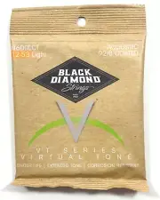 Black Diamond Guitar Strings Acoustic Light Coated Phosphor Bronze 12-53