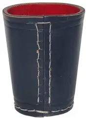 Genuine Leather Dice Cup Black with Red Felt Lining Compact Size Handcrafted