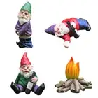 Mini Dwarf Gnome Statue Garden Ornaments Resin Fairy Micro Landscape Elf