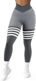 [A AGROSTE] Cross Butt Lifting Workout Leggings for Women Booty High Waisted Yoga Pants Scrunch Butt Gym Seamless Tight