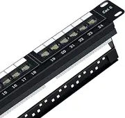 Cat6 Patch Panel 24 Port 1U, Keystone Patch Panel 19" Rackmount or Wallmount 10G Support for Cat6, Cat5e, Cat5 Cabling