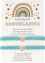 [INENIMARTJ] First Day of Bracelets First Day of School Bracelets,Back to School Bracelets for 2,Matching Heart Wish Adjustable Bracelets