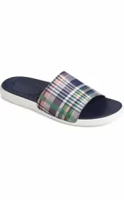 Sperry Plushwave Dock Slide Sandals Mens Size 7 Plaid