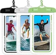 GENHY Waterproof Phone Pouch Case IPX8 with Smooth Touch, HD Display, and Easy Lock for Phones up to 7.2 Inches - Universal Waterproof Phone Case(3PCS)