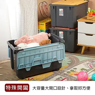 《真心良品》KEYWAY托比Lucky雙掀蓋整理箱55L 衣物收納玩具收納 Lucky LX551 LX552