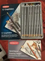 Derwent 12 Graphitint Water Soluble Tinted Graphite Art Drawing Pencils