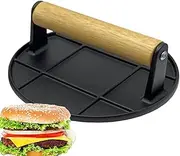 Hamburger Press | 6.3 Inch Cast Iron Grill Press,Burger Smasher for Griddle, Hamburger Press for Meat Bacon Sandwich for Home Kitchen Camping BBQ