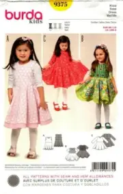 Burda Sewing Pattern 9375 Kids Girls Dress Size US 18M-6