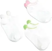 [Jefferies Socks] Big Girls' Pom Pom Ped (Pack of 4) - Multi-colored