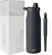 Simple Modern Filtered Water Bottle | Insulated Stainless-Steel Carbon Filter Travel Water Bottles | Reusable for Clean Drinking Water On The Go | Mesa Collection | 34oz, Graphite