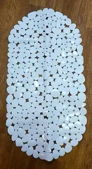 Shower Mat White Pebble pattern New! 14x26