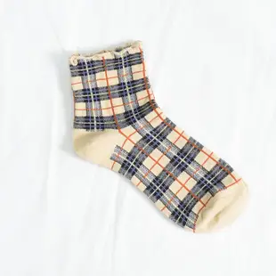 格子襪子 木耳邊 襪子 短襪 長襪 咖啡色 駝色 杏色 卡其色 米白色 黑色 Burberry 戰馬 灰色 黃色 米黃