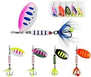 Fishing Lures Spinner Baits Trout Lures Hard Metal Rooster Tail Fishing Lures Kit with Flash Copper Body and Blade,Spinning Spoons for Trout Salmon Bass Walleye