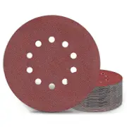 Lertenys 225mm Sanding Discs 25 Pieces P120 Grit 10 Holes Sanding Discs 225mm Round Sandpaper for Drywall Sander Giraffe Sander