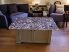 48"x24" Stunning Amethyst Center Stone Coffee Table Top Crystal Healing Decors