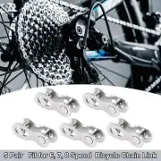 5 Pair 6 7 8 Speed Bicycle Bike Master Chain Link with Removal Tool Silver Tone