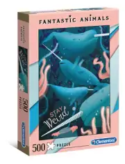 Clementoni Fantastic Animals NARWHAL 500 Piece Jigsaw Puzzle NEW