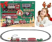 Toy Train Set for Boys,Toy Train Set for Under Christmas Tree with Light and Sound | Cargo Car Railway Tracks, Electric Locomotive for Kids