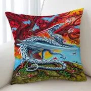 Autumn Tree vs the Winter Ice Dragon Cushion Cover