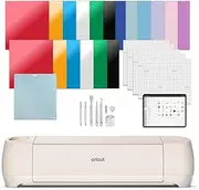 [Cricut] Explore 4 - Smart Cutting Machine (Seashell) | Engagement Bundle - Includes Smart Vinyl, Cardstock, Transfer Tape, Iron On HTV, Mat, Pens, Tool Kit, & 30 Images in Design Space App