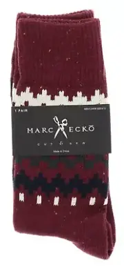 Men's Socks Checkered Pattern By Marc Ecko Crew Length Winter Knit Cotton Blend