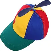 [BIUDECO] Cute Helicopter Hat Adjustable Snapback Cap Rainbow Design Baseball Cap for Boys and Girls Adults