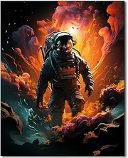 TFIAVSIN Paint by Number for Adults on Canvas Man in Space Paint Number Kits Astronaut Adults' Paint-by-Number Kits Paint by Number DIY Paint by Numbers, 16x20 Inch(Frameless)