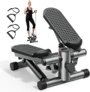 Mini Stepper with Resistance Bands, Stair Stepper for Exercise at Home, Compact