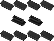 uxcell 10Pcs SATA Dust Plug Dustproof Anti-dust Cover Cap, Silicone Dust-Proof Stoppers for Laptop Computer SATA Port Connector, Black