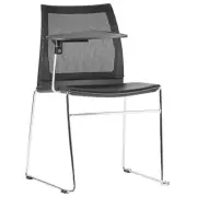 New Classroom Seating Stackable Black Mash Back Plastic Chair & Tablet VINN-MBT