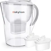 Hskyhan Water Filter Pitcher Alkaline - 3.5 Liters Improve PH, 2 Filters Included, BPA Free, 7 Stage Filteration System to Purifier, White